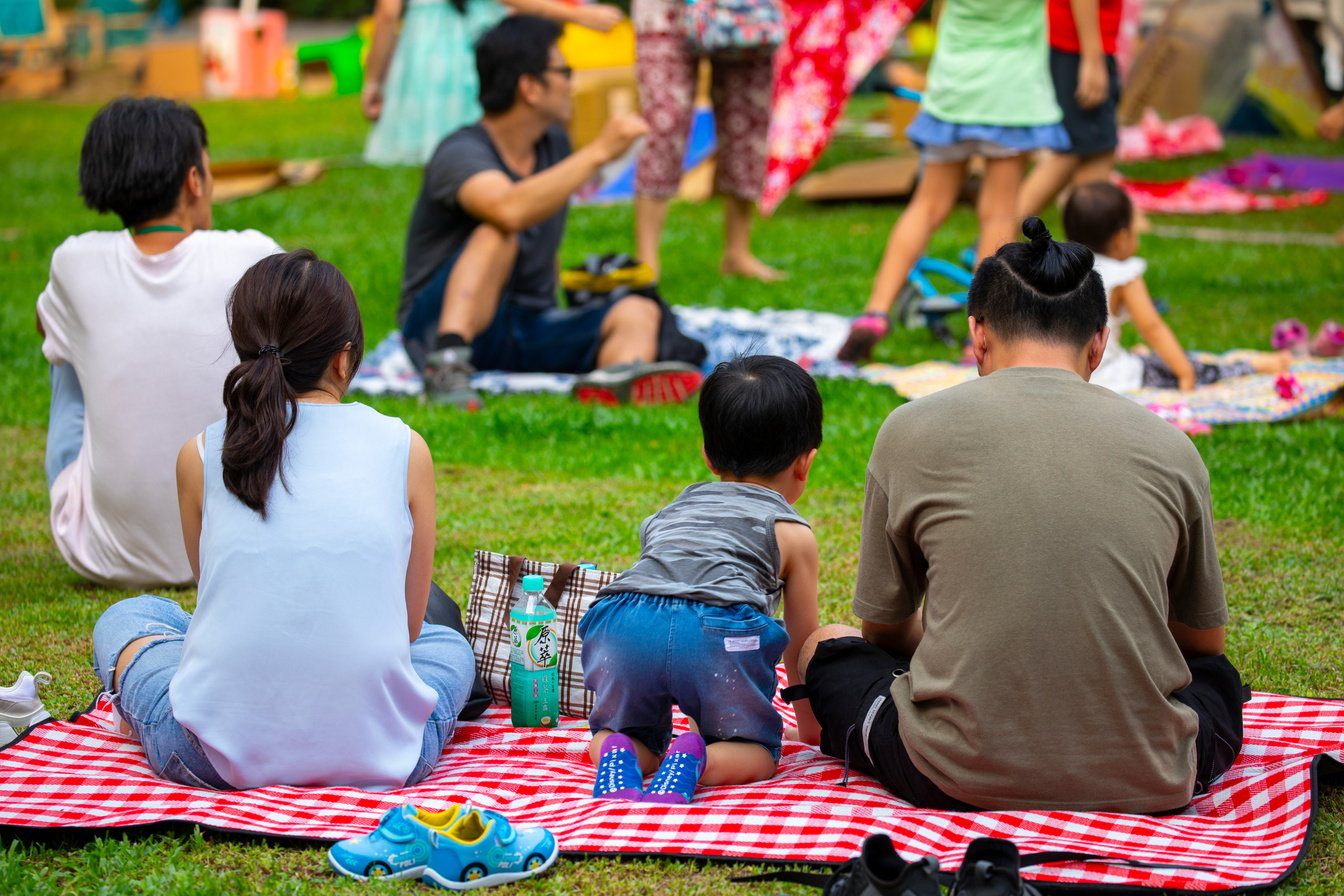 Family Picnicking at a Park